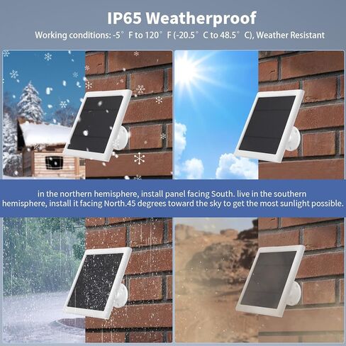 Solar Panel for Ring Camera(2nd Generation), 2 Pack 5W Solar Panel with 10FT/3M Long Cable for Stick Up & Pro Spotlight Cam Battery for Security Camera Dustproof Waterproof in Saudi Arabia