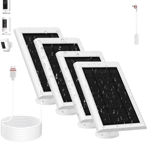 Solar Panel for Ring Camera(2nd Generation), 2 Pack 5W Solar Panel with 10FT/3M Long Cable for Stick Up & Pro Spotlight Cam Battery for Security Camera Dustproof Waterproof in Saudi Arabia