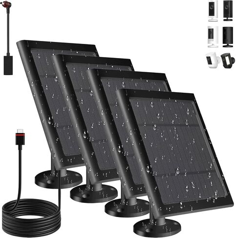 Solar Panel for Ring Camera(2nd Generation), 2 Pack 5W Solar Panel with 10FT/3M Long Cable for Stick Up & Pro Spotlight Cam Battery for Security Camera Dustproof Waterproof in Saudi Arabia