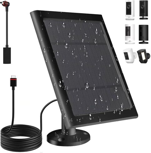 Solar Panel for Ring Camera(2nd Generation), 2 Pack 5W Solar Panel with 10FT/3M Long Cable for Stick Up & Pro Spotlight Cam Battery for Security Camera Dustproof Waterproof in Saudi Arabia