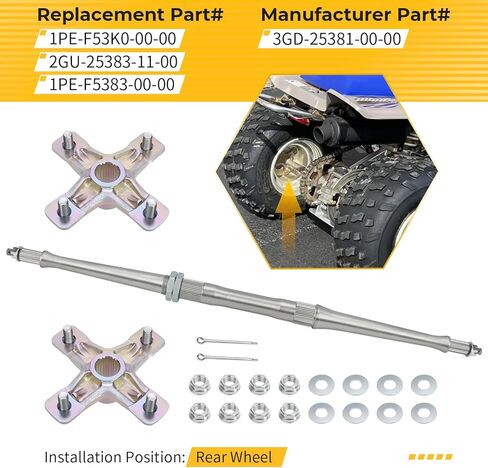 M MATI Rear Axle Shaft & Wheel Hubs Kit for Yamaha Warrior 350 YFM350X B-anshee 350 YFZ350 1987-2004 3GD-25381-00-00 1PE-F53K0-00-00 in Kuwait