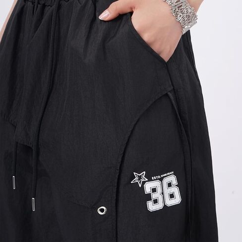 Baggy Cargo Pants for Women High Waisted Parachute Drawstring Casual Sweatpants Y2k Joggers Track Pants in Saudi Arabia
