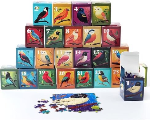 rokt&razo, Birds, 24 Mini Pack, 1000 Pieces Daily Puzzles, Advent Calendar, Individual Puzzles, Kids Educational Puzzles, Challenging Puzzle Perfect for Adults, Family Game Nights, Size 27.5*19.7 in in Kuwait