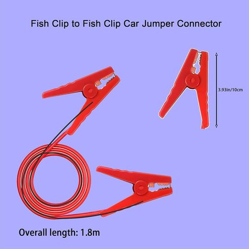 Alligator Clip car Jump Start Cable Jumper Cables for Car Battery Jumper Cables with Alligator Clips 10AWG 5.9ft for Cars, Motorcycles etc.(Y-Y 10A 1.8m) in Saudi Arabia