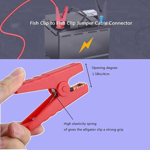 Alligator Clip car Jump Start Cable Jumper Cables for Car Battery Jumper Cables with Alligator Clips 10AWG 5.9ft for Cars, Motorcycles etc.(Y-Y 10A 1.8m) in Saudi Arabia