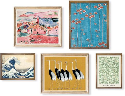 Maximalist Prints Room Decor - Modern Museum Pictures - Eclectic Wall Art Decor - Classic Morris Floral Painting - Japanese Art Wall Decor - Contemporary Abstract Aesthetic Poster for Bedroom in Saudi Arabia