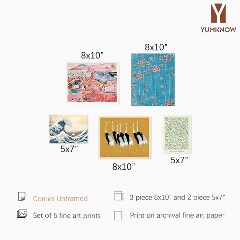 Maximalist Prints Room Decor - Modern Museum Pictures - Eclectic Wall Art Decor - Classic Morris Floral Painting - Japanese Art Wall Decor - Contemporary Abstract Aesthetic Poster for Bedroom in Saudi Arabia