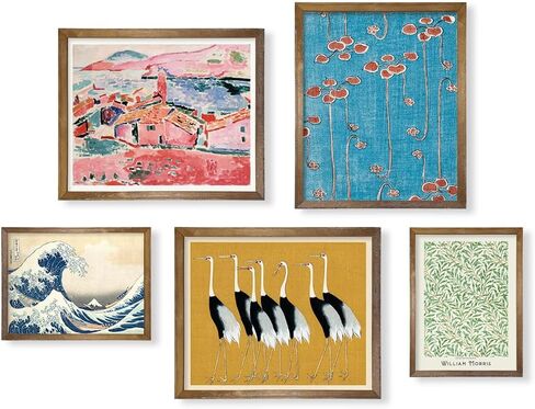 Maximalist Prints Room Decor - Modern Museum Pictures - Eclectic Wall Art Decor - Classic Morris Floral Painting - Japanese Art Wall Decor - Contemporary Abstract Aesthetic Poster for Bedroom in Saudi Arabia