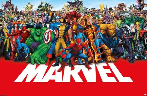 Marvel Publishing - The Marvel Lineup 2025 Wall Poster, 34L" x 22.4W", Unframed Version in Saudi Arabia