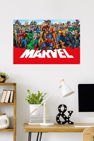 Marvel Publishing - The Marvel Lineup 2025 Wall Poster, 34L" x 22.4W", Unframed Version in Saudi Arabia