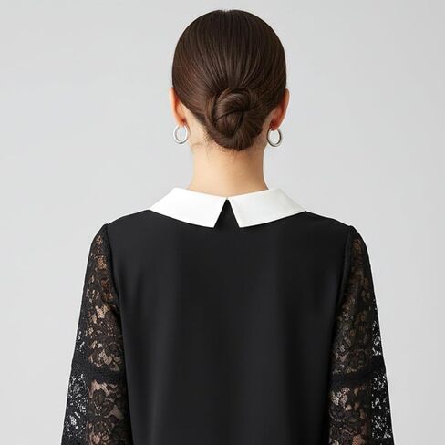 Fake Collar for Women, White Cotton Crew Neck Collar Blouse Detachable Faux Collar False Collars for Shirts Dresses in Saudi Arabia