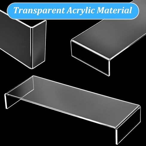 6 Pcs Large Acrylic Display Risers, 2 Set (12"L~11.6"L~11.2"L) Collectibles Display Shelf, Acrylic Risers Display Stands for Figures, Jewelry, Perfume, Toys in Saudi Arabia