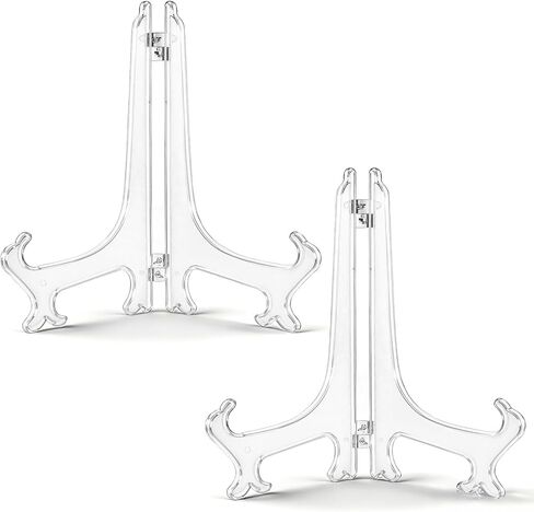 قطعتان من حامل أطباق الأكريليك، حامل عرض حامل أكريليك 10 بوصات، حامل صور أكريليك عالي الوضوح مع قاعدة ثابتة لعرض اللوحات وحوامل أطباق شفافة لعرض الأعمال الفنية in Kuwait