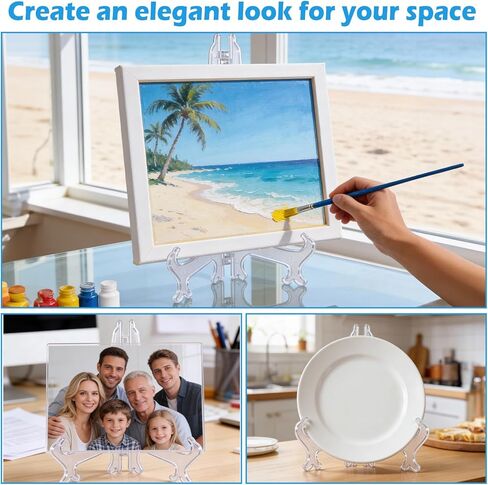 قطعتان من حامل أطباق الأكريليك، حامل عرض حامل أكريليك 10 بوصات، حامل صور أكريليك عالي الوضوح مع قاعدة ثابتة لعرض اللوحات وحوامل أطباق شفافة لعرض الأعمال الفنية in Kuwait