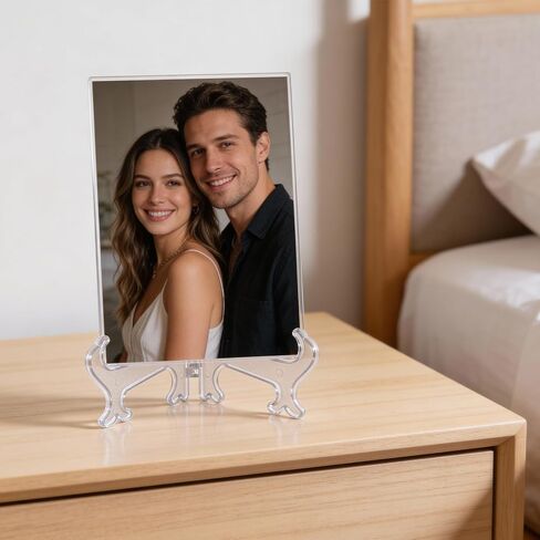 قطعتان من حامل أطباق الأكريليك، حامل عرض حامل أكريليك 10 بوصات، حامل صور أكريليك عالي الوضوح مع قاعدة ثابتة لعرض اللوحات وحوامل أطباق شفافة لعرض الأعمال الفنية in Kuwait