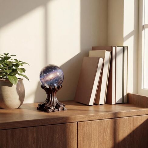 Geelin 2 Pack Crystal Ball Display Stand Sphere Holder, Wooden Crystal Egg Quartz Ball Display Easel Stands for Stones Gemstones Globe Stone Orb Collectibles Wood Base in Saudi Arabia