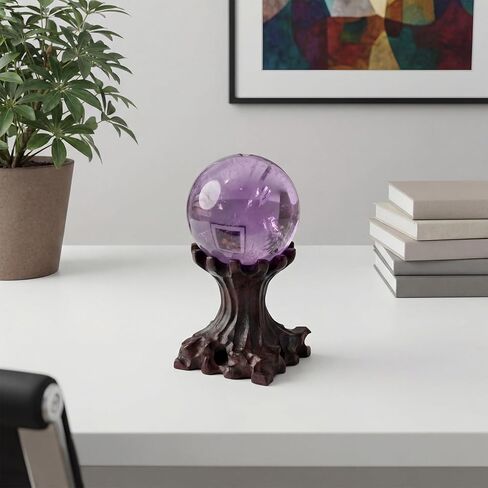 Geelin 2 Pack Crystal Ball Display Stand Sphere Holder, Wooden Crystal Egg Quartz Ball Display Easel Stands for Stones Gemstones Globe Stone Orb Collectibles Wood Base in Saudi Arabia