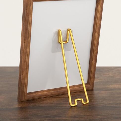 Adhesive Picture Frame Bracket, Metal Photo Easel Back with Self-Adhesive for Displaying Photos, for 7.09" to 10.24" Height Picture Frame (Black, Small) in Saudi Arabia