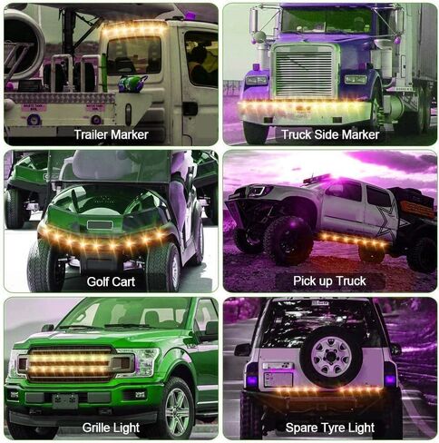 Ourbest Round LED Marker Lights, 20Pcs 3/4" LED Clearence Front Rear Side Marker Light Bullet Grommet Lights for Pickup Truck Offroad Yellow in Kuwait