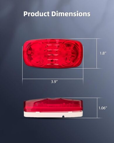 Double Bubble Bullseye Led Side Marker Clearance Light 4" Rectangular Rectangle Tiger eye Led Marker Lights 10 Diodes Trailer RV Camper Truck Clearance Lights Indicators Surface Mount (2 pcs) in Saudi Arabia