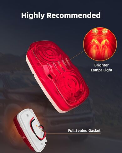 Double Bubble Bullseye Led Side Marker Clearance Light 4" Rectangular Rectangle Tiger eye Led Marker Lights 10 Diodes Trailer RV Camper Truck Clearance Lights Indicators Surface Mount (2 pcs) in Saudi Arabia