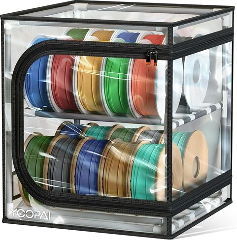 YOOPAI 3D Printer Filament Storage Box – 2 Tier Filament Storage Rack with Transparent Cover, Holds Up to 24 Rolls 1KG – 3D Filament Storage Organizer for Home, Workshop & Studio in Kuwait