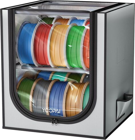 YOOPAI 3D Printer Filament Storage Box – 2 Tier Filament Storage Rack with Transparent Cover, Holds Up to 24 Rolls 1KG – 3D Filament Storage Organizer for Home, Workshop & Studio in Saudi Arabia