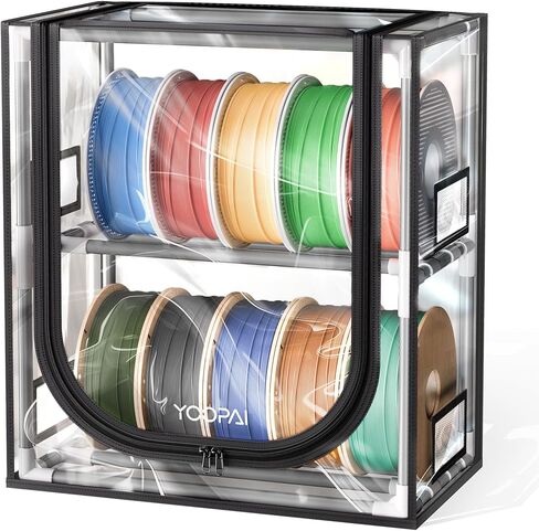 YOOPAI 3D Printer Filament Storage Box – 2 Tier Filament Storage Rack with Transparent Cover, Holds Up to 24 Rolls 1KG – 3D Filament Storage Organizer for Home, Workshop & Studio in Saudi Arabia