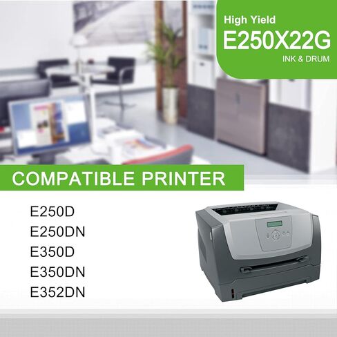 E250 (E250X22G) Black Drum Unit, Compatible 1 Pack E250X22G Replacement for Lexmark E250X22G for E250D E250DN E350D E350DN E352DN Printer | Up to 31,000 Pages 1 Each in Kuwait