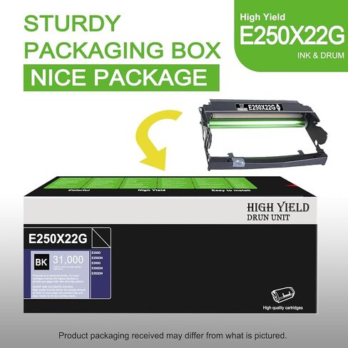 E250 (E250X22G) Black Drum Unit, Compatible 1 Pack E250X22G Replacement for Lexmark E250X22G for E250D E250DN E350D E350DN E352DN Printer | Up to 31,000 Pages 1 Each in Kuwait