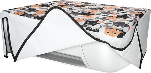 kwmobile Linen Printer Cover Compatible with HP DeskJet 2755e / 2720e Case - Watercolor Flowers Dusty Pink/Violet/Yellow in Saudi Arabia