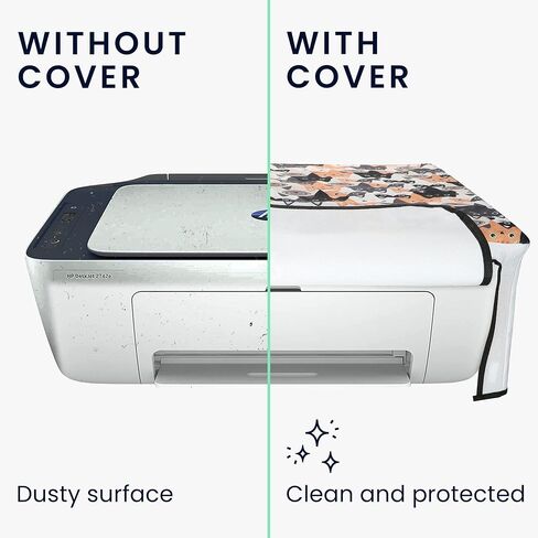 kwmobile Linen Printer Cover Compatible with HP DeskJet 2755e / 2720e Case - Watercolor Flowers Dusty Pink/Violet/Yellow in Saudi Arabia