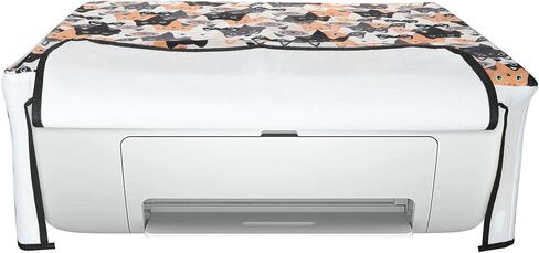 kwmobile Linen Printer Cover Compatible with HP DeskJet 2755e / 2720e Case - Watercolor Flowers Dusty Pink/Violet/Yellow in Saudi Arabia