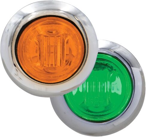 Maxxima 3/4" Round LED Amber Clearance Marker with Green Auxiliary, for Trucks and Heavy Duty in Saudi Arabia