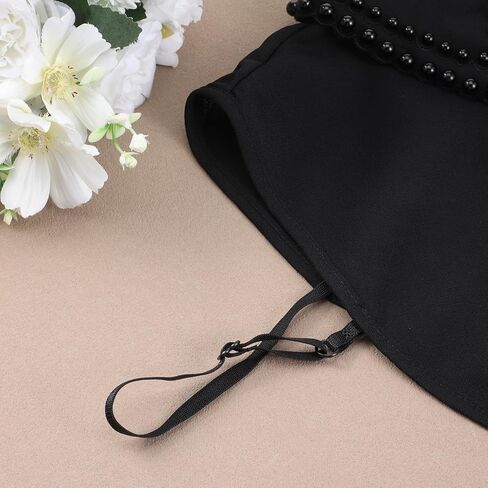Pearl Fake Collars, Elegant Pearl Detachable Dickey Collar Blouse Half Shirt, Crystal Faux False Collar for Women Girls, Black in Kuwait