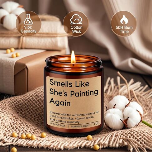 LEADO Painting Candle - Painter Gifts, Gifts for Artists, Painters Women, Painting Lovers - Funny Appreciation, Mothers Day, Birthday Presents for Art Teachers Women, Watercolor Artists, Art Lovers in Kuwait