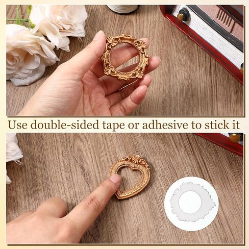 5 Pcs Mini Gold Frames, Vintage Mini Gold Picture Frames, Resin Tiny Antique Photo Frame, Small Picture Frame for DIY Photo, Display, Wall Hanging, Cell Phone, Jewelry, Christmas Home Decor in Saudi Arabia