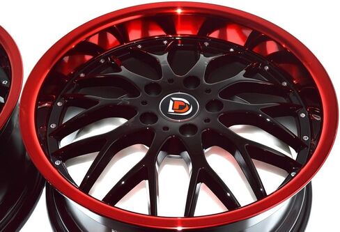 إطارات عجلات مقاس 18 بوصة ddr r6 باللون الأسود مع تشطيب الشفاه الأحمر مقاس 18x8 5x114.3 35 مم إزاحة 5 العروات 5x4.5 بوصة (مجموعة من 4) in Saudi Arabia