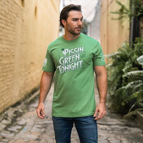 Grunt Style Pissin' Green Men's T-Shirt in Saudi Arabia