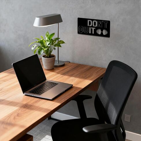 YATEASLU Gym Motivational Wall Art, Metal Home Gym Decor with Dumbbell Design for Home Gym (Do It & Don't Quit) in Kuwait