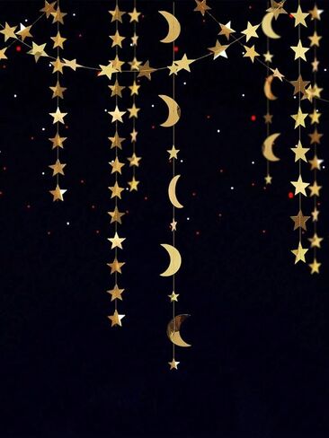 قطعة واحدة من ترتر زينة رمضان للتعليق، زينة لافتة النجمة والقمر، زينة خلفية لحفلات العيد، الباب الأمامي للمنزل، الشرفة، لافتة تزيين غرفة النوم in Saudi Arabia