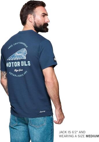 Indian Motorcycle Men's Motor Oils Pocket T-Shirt, Blue - 2865604 in Saudi Arabia