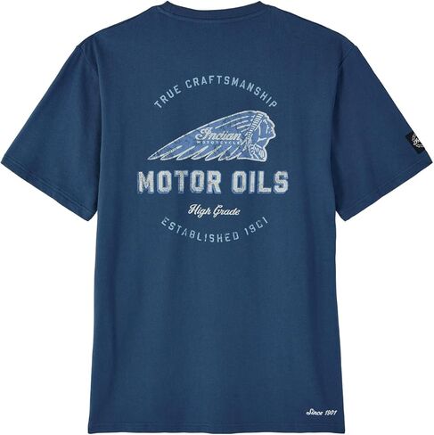 Indian Motorcycle Men's Motor Oils Pocket T-Shirt, Blue - 2865604 in Saudi Arabia