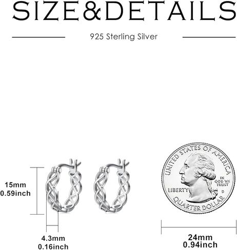 Celtic Earrings Sterling Silver Hoop Earrings Celtic Knot Huggie Earrings for Women in Kuwait