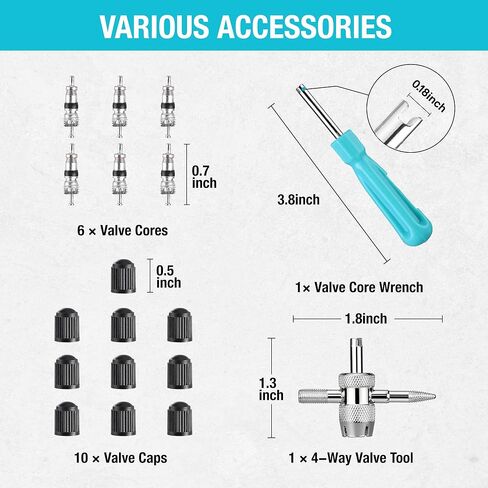DURATECH 14.5" Steel Tire Spoons Tool Set, 24-Piece Tire Bar Removal Set with Rim Protectors, Valve Core Tools and Storage Bag, Tire Changing Iron Tool Kit for Motorcycle, Bicycle, ATV and Lawn Mower in Saudi Arabia