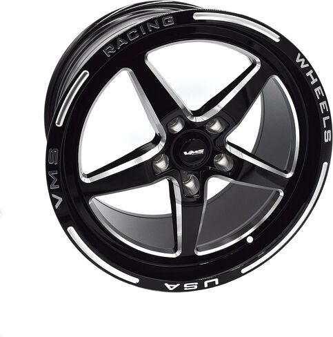 عجلة سحب خلفية VMS Racing Black V Star 17X10 5X120 |5x4.75| +44 شرقًا |7.25 بوصة BS| in Kuwait