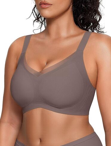 Wireless Bras for Women No Underwire Supportive Mesh Crossover Push Up Bra Seamless Full Coverage Everyday Bras in Saudi Arabia