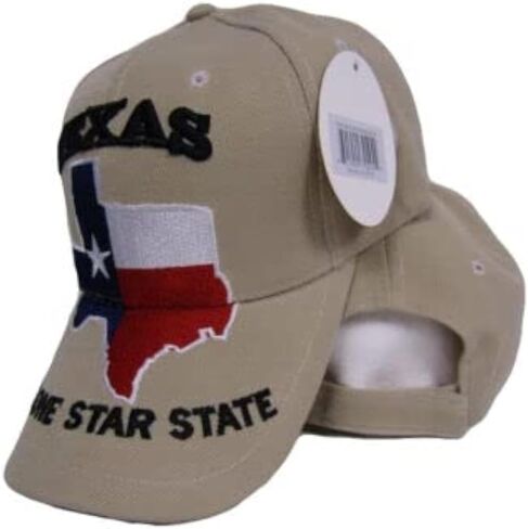 Trade Winds State of Texas Lone Star Map Flag Khaki Acrylic Embroidered Cap Hat in Saudi Arabia