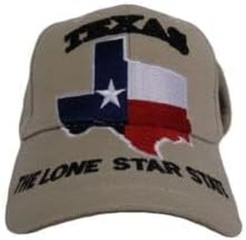 Trade Winds State of Texas Lone Star Map Flag Khaki Acrylic Embroidered Cap Hat in Saudi Arabia