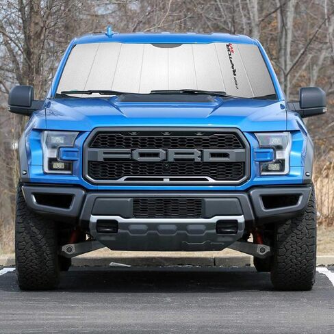 iPick Image for Ford F-150 Raptor SVT Universal Fit Enforced Stand-Up Auto Windshield Sun Shade at Jumbo Size 59"x 30" in Saudi Arabia